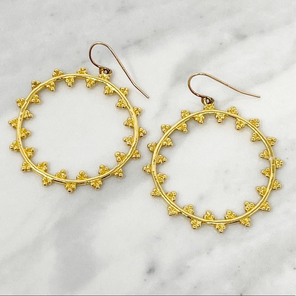 Vintage Jewelry - SOLD 14k GENUINE GOLD VINTAGE Dangle Hoop Earrings